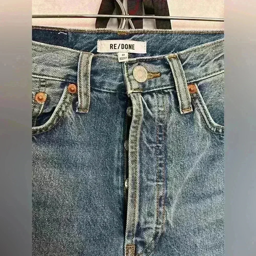 RE/DONE 70’s Stovepipe Button Fly Straight Leg Jeans Size 27 - Picture 2 of 9